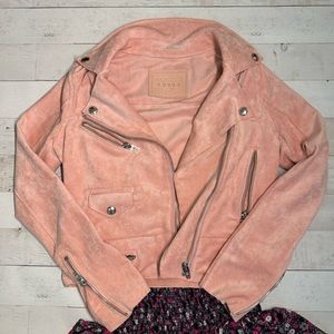 Girls Faux suede pink jacket